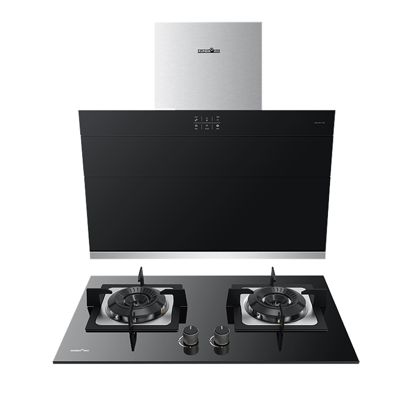 迅达油烟机灶具厨电套装CT59+DS502大吸力侧吸烟机猛火灶具套餐自动清洗家用完全上进风天然气灶具(天然气)