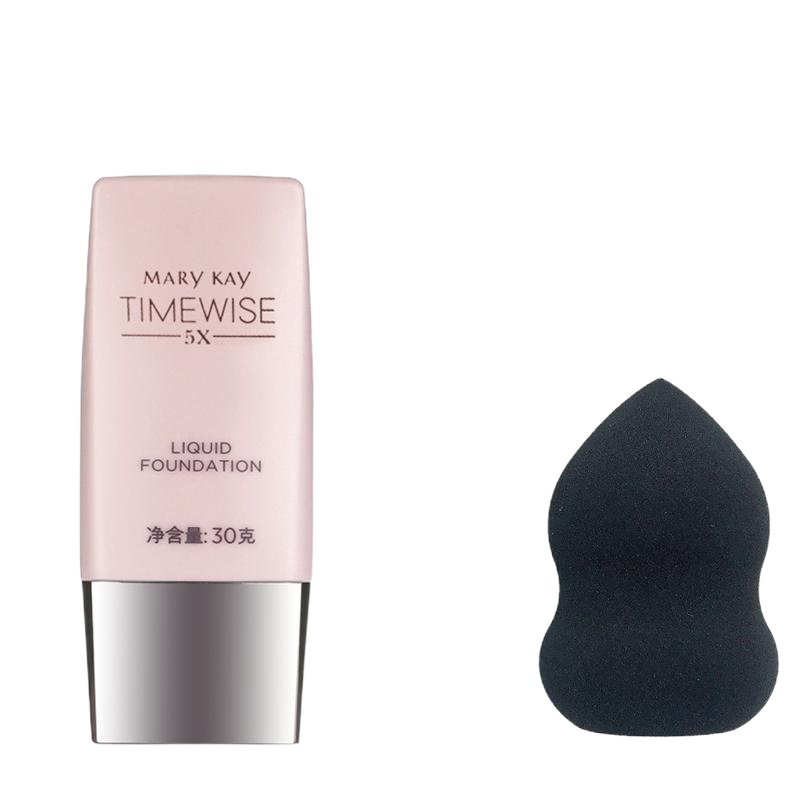 稚优泉（CHIOTURE）玫琳凯粉底液幻时滋润修颜粉底乳5X轻盈润采遮瑕bb霜底妆保湿正品 5X粉底【嫩粉色】+葫芦粉扑