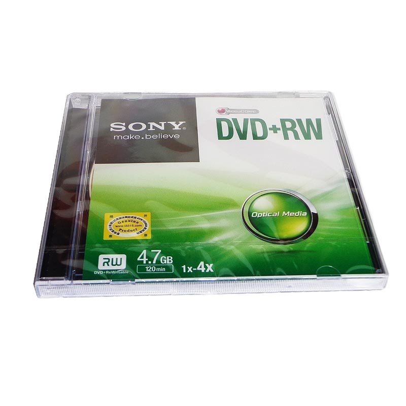 Sony/索尼 可擦写刻录盘 DVD+RW 刻录光盘 可重写光盘空白盘单片装 ZG