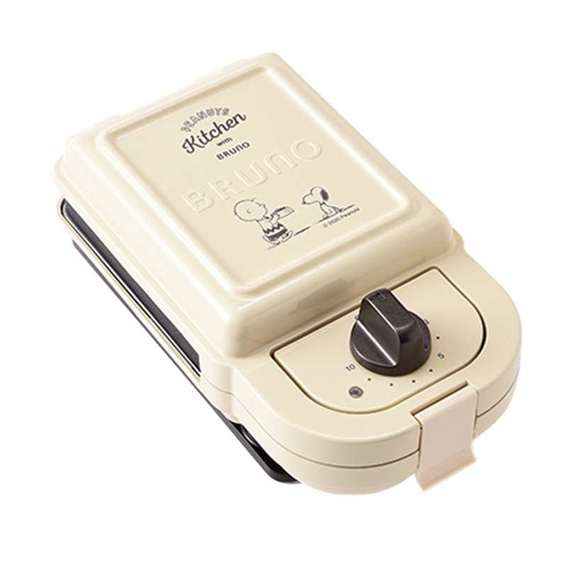 日本bruno史努比联名款Mini轻食机早餐机家用多功能三明治华夫饼烤面包机标配(轻食机+三明治盘x2)