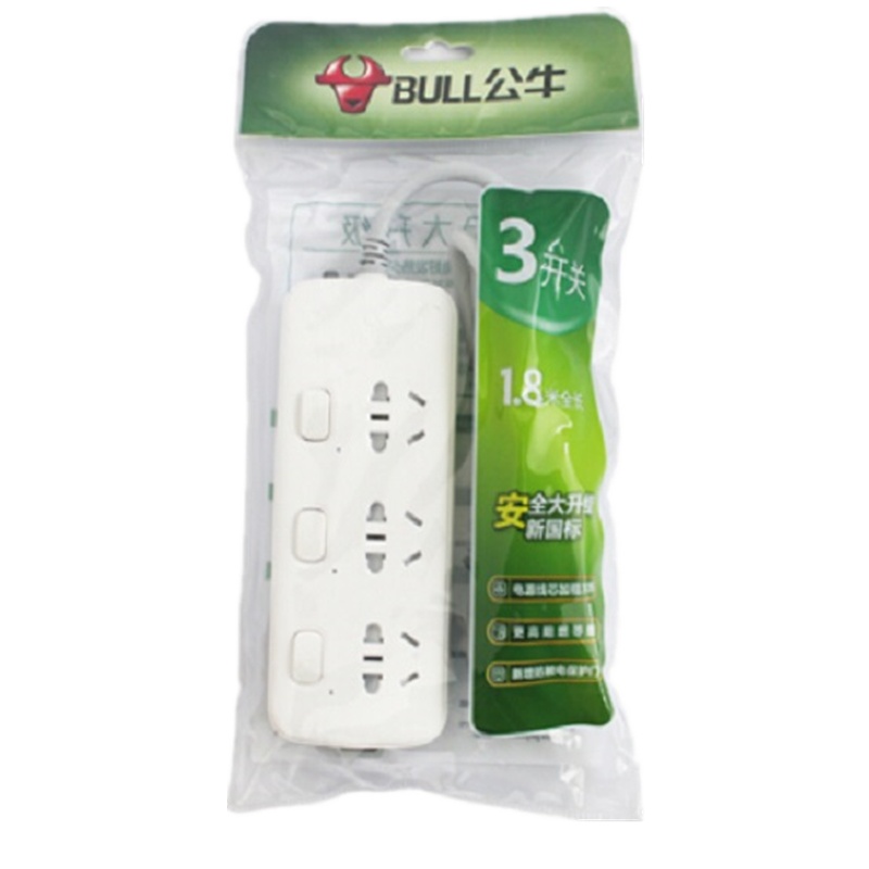 公牛6位1.8米带开关插座GN-S1033