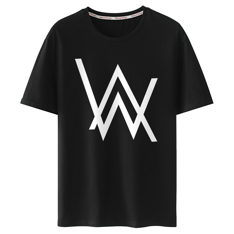 鸭鸭（100%棉） 2021夏季男士短袖t恤纯棉打底圆领简单字母印花青年上衣