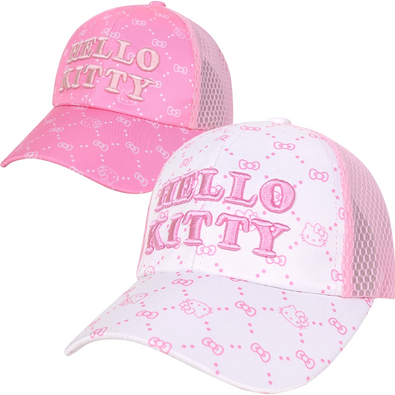 hellokitty儿童帽子防晒春夏网眼帽鸭舌棒球帽女童遮太阳小女孩宝宝薄