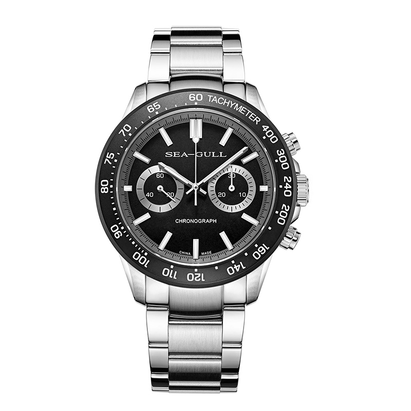 海鸥表(SEAGULL)指针刻度夜光钻点大三针显示钟表 手动机械男表 巨匠系列 816.22.6088