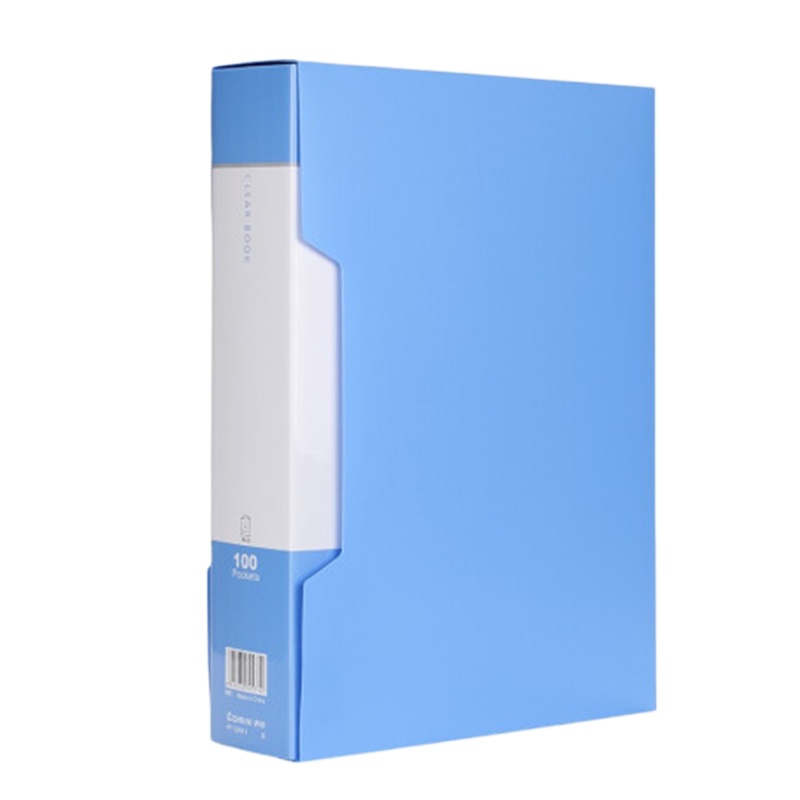 齐心 PF100AK-1-X 超省钱 大容量 资料册 A4 100袋 配外壳 蓝
