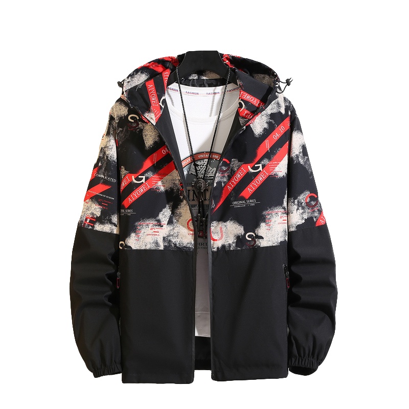 PMMP大码外套夹克秋季男士新款运动时尚帅气宽松胖子风衣潮流男装