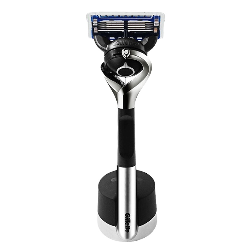 吉列引力盒Gillette手动剃须刀刮胡刀锋隐致顺1刀架5刀头带磁力底座