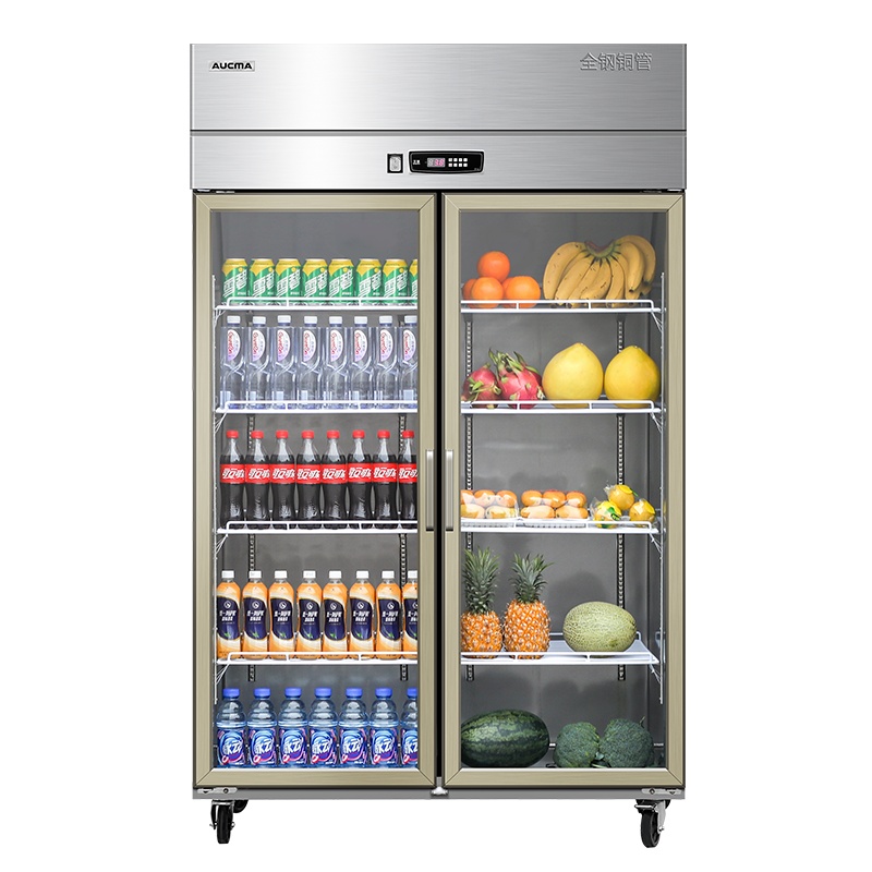 澳柯玛(AUCMA) 展示柜VC-917XG 907升商用双门冷藏展示柜两门大型保鲜冰柜立式大容量冰箱冷柜饮料啤酒柜