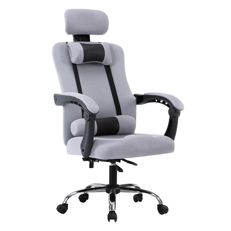 全简电脑椅午休办公椅家用转椅休闲网布椅灰色