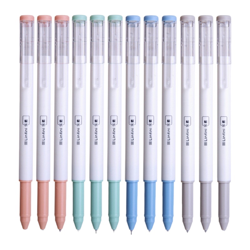 得力A42乐素中性笔0.5mm全针管(黑) 12支/盒(停用)