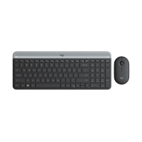罗技(Logitech) MK470无线键盘鼠标套装 全尺寸超薄轻音便携办公家用台式笔记本电脑键鼠套装 黑色