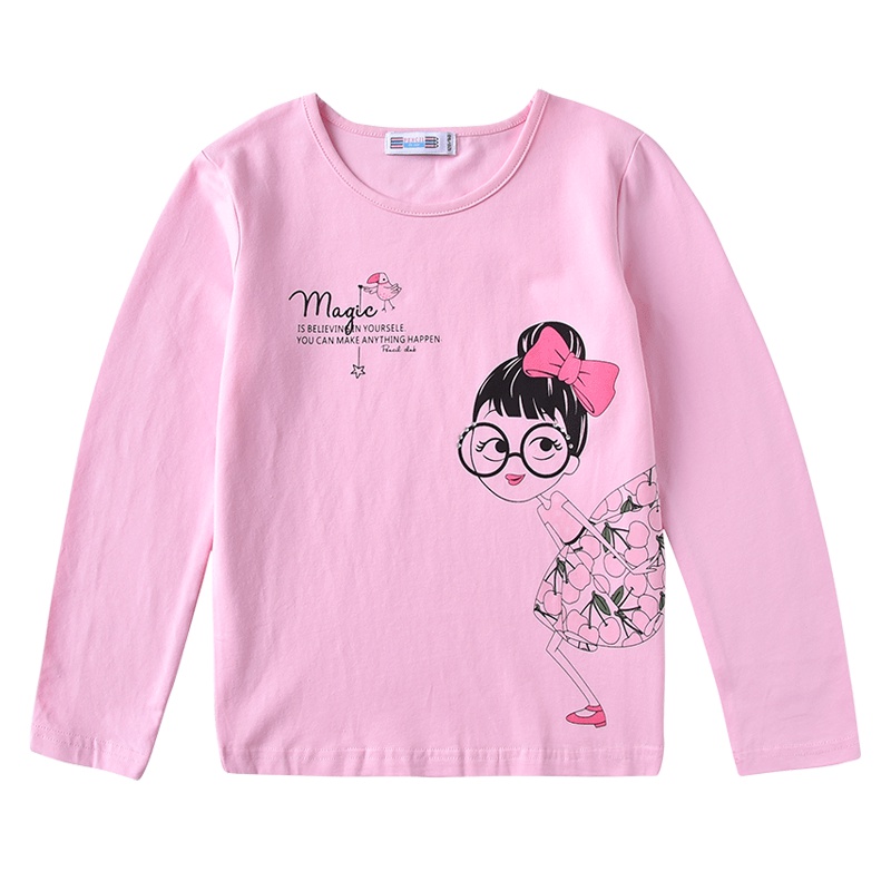 铅笔俱乐部童装2019秋冬新款女童卡通T恤中大童长袖上衣儿童套头T