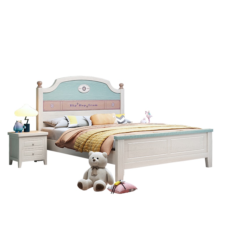 都市名门 儿童床1.2米简约现代卡通床床女孩梦幻公主床男孩实木床卧室青少年床1.5米北欧少女卧室ins网红床双人床