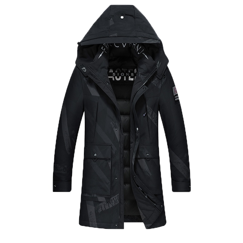 冰洁 男士羽绒服男中款潮牌加厚潮流防寒帅气保暖白鸭绒修身防风外套