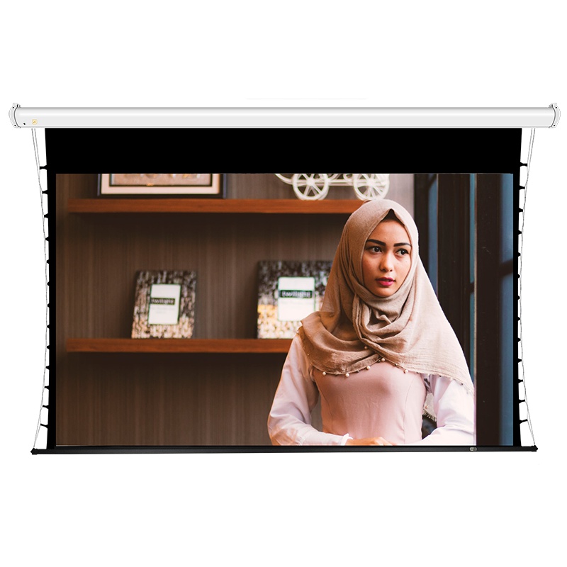 JK经科HB-300s 100寸16:10电动遥控拉绳金属幕投影机投影仪幕布