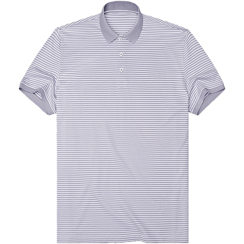 布先生新款夏季舒适纯棉翻领短袖t恤 显瘦条纹男polo衫AF10485