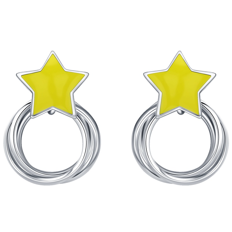 佰色传情S925银耳钉耳环耳饰个性网红夏天创意五角星饰品
