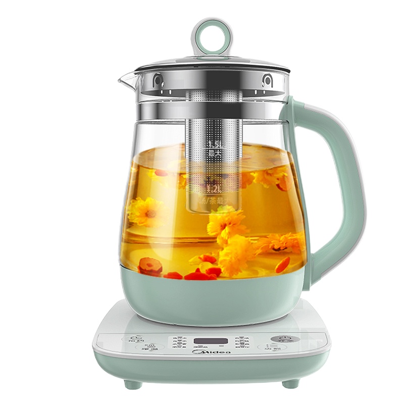 美的 YS15Colour211 养生壶电水壶热水壶1.5L玻璃开水壶 浅绿色 单位:台