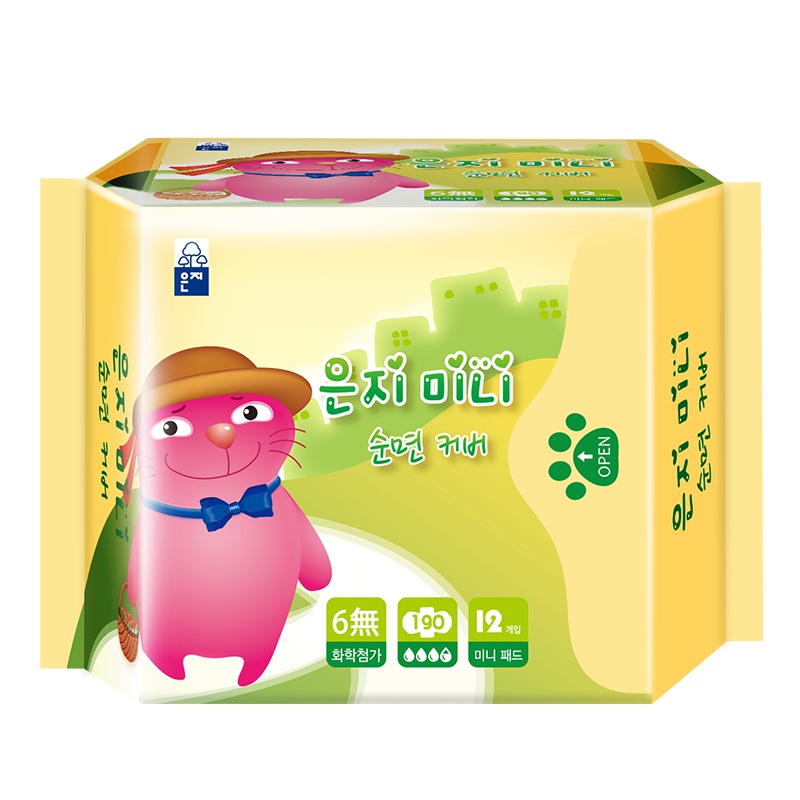 恩芝原装进口猫小菲小轻芯迷你卫生巾(190mm/12P)有护翼迷你巾