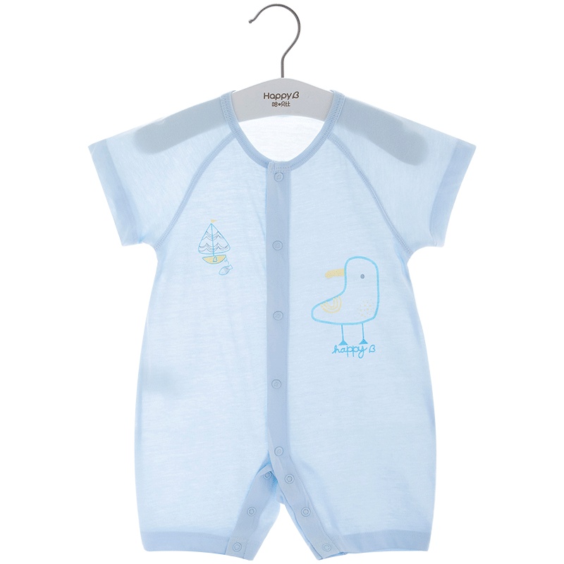 哈贝比（happyB）婴儿短袖连体衣夏季薄款新生儿衣服哈衣夏装男女宝宝爬服夏