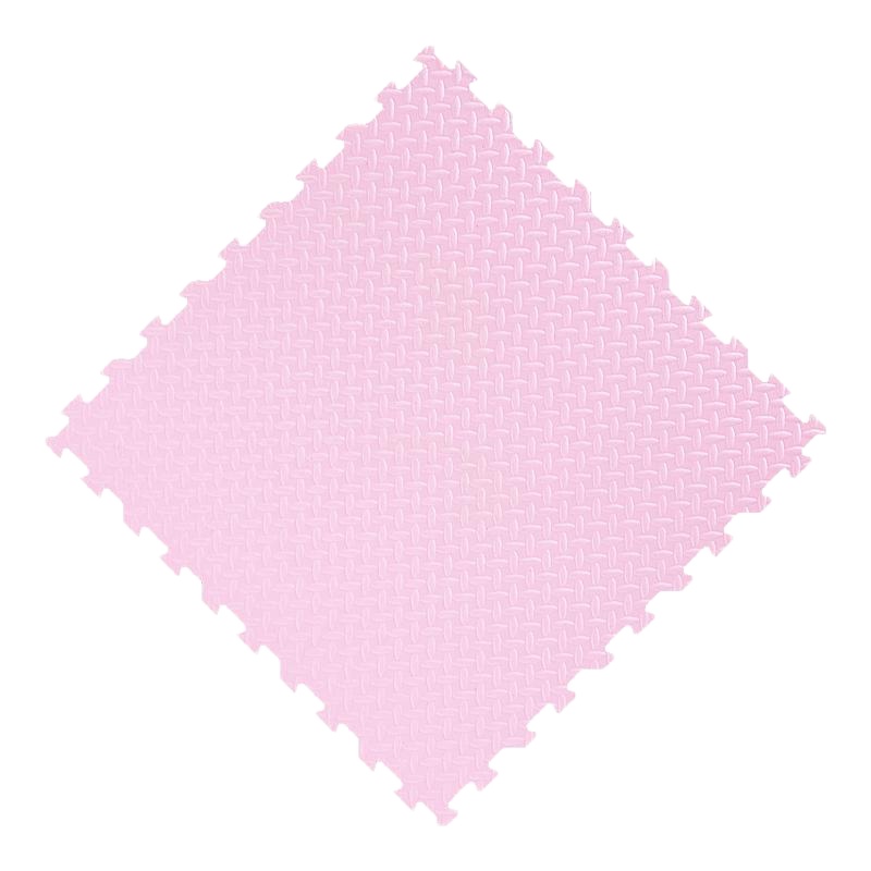 闪电客泡沫地垫拼接家用垫子拼图爬行垫儿童爬爬垫加厚卧室地板垫泡沫垫 粉色 60X60X1.8[6片送12根边条]