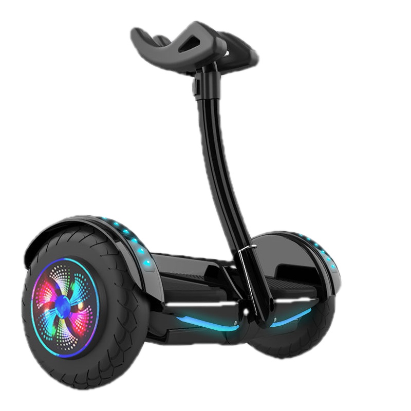 智能电动平衡车儿童双轮成人学生儿童8-12自平衡车带杆手提平衡车8寸腿控+APP+发光轮+蓝牙+白