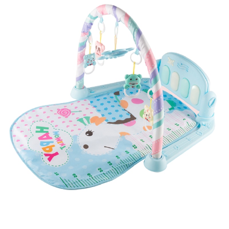 婴儿玩具婴儿健身架器脚踏钢琴智扣0-3-6月1岁新生儿宝宝音乐玩具 脚踏琴健身架 粉色 送电池