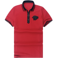 布先生短袖T恤 polo衫镶皮拉链全棉拉链印花短袖t恤AT10143