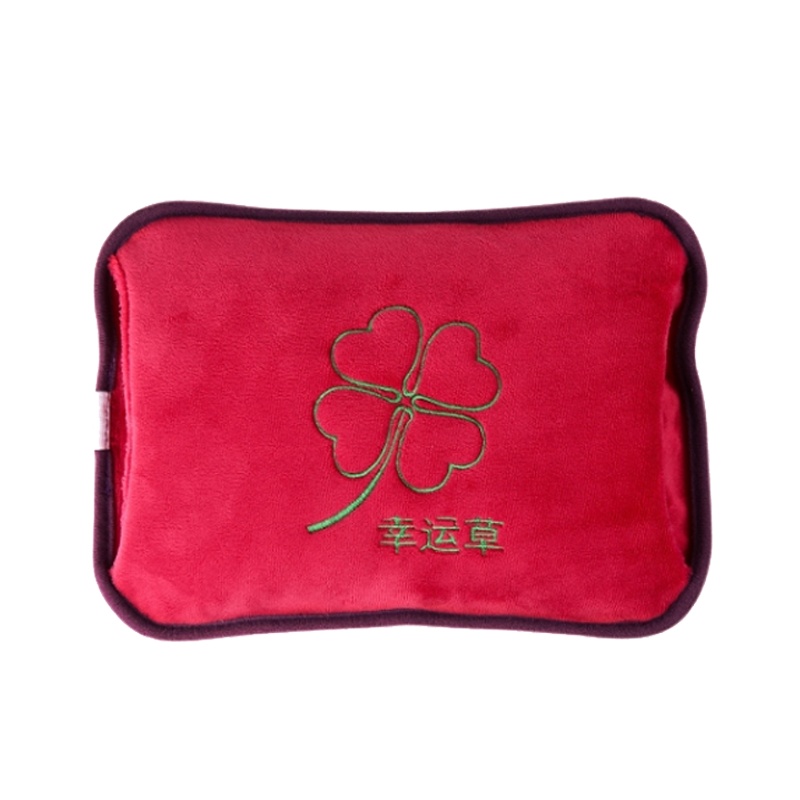 绿之源 热水袋暖水袋暖手宝暖宝宝电暖宝电热宝 电暖贴身保暖 智能充电防爆水电分离暖手宝(幸运草 )