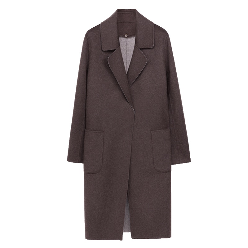 ERDOS 秋冬通勤简约中长款女毛呢外套羊毛大衣