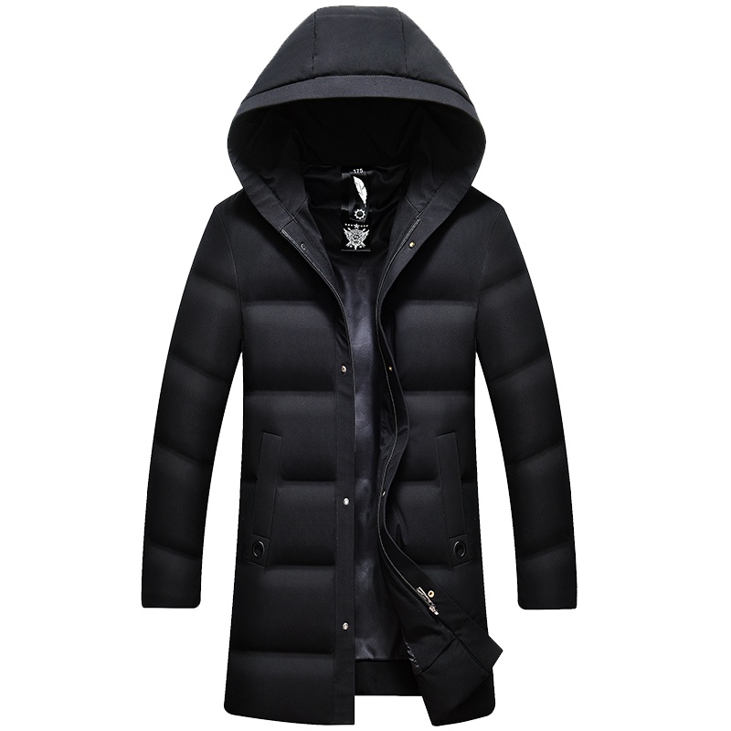 袋鼠(DAISHU)男士秋冬新款中长款连帽羽绒服 DS11807