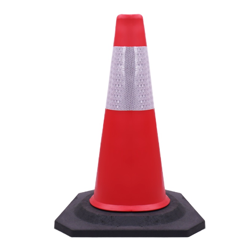 软胶路锥反光锥雪糕筒锥形桶路障锥路障柱软胶圆锥路锥50cm
