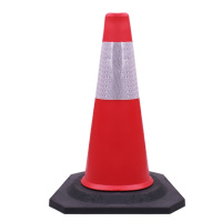 软胶路锥反光锥雪糕筒锥形桶路障锥路障柱软胶圆锥路锥50cm
