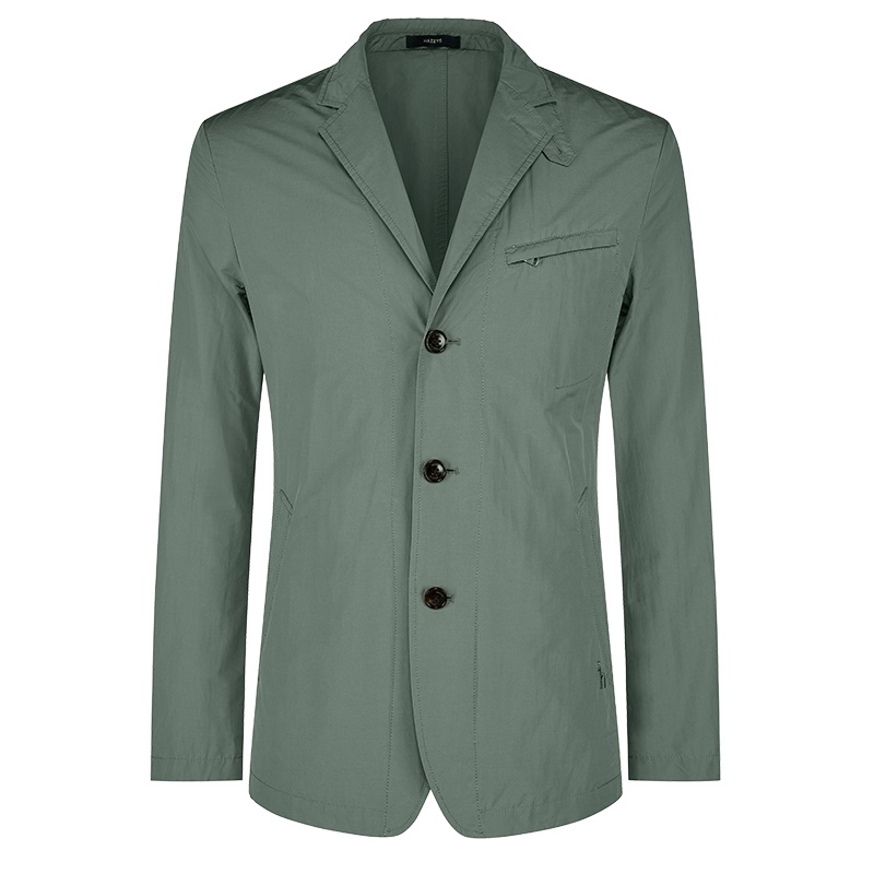哈吉斯HAZZYS 春季新款男纯色休闲单西修身小外套