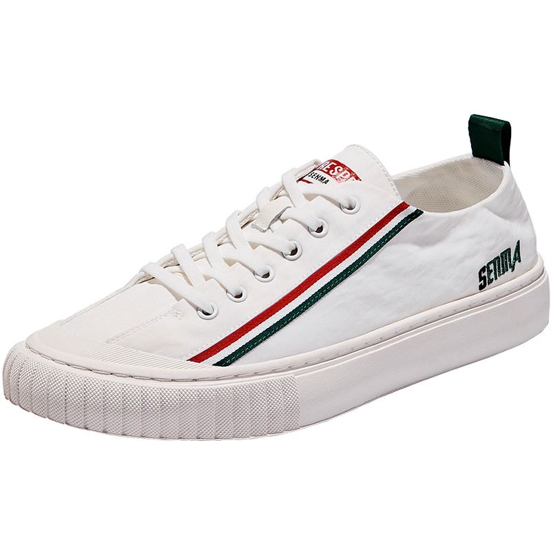 森马夏季男鞋透气薄款百搭潮流新款冰丝帆布鞋白色休闲板鞋小白鞋