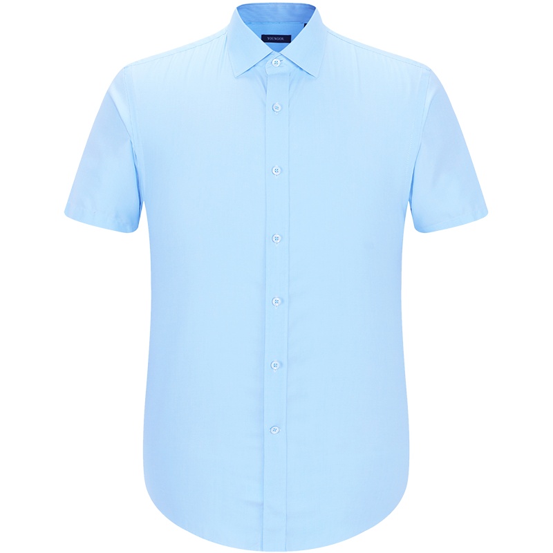 Youngor/雅戈尔男士棉丝面料 修身剪裁DP免烫短袖衬衫073GBY