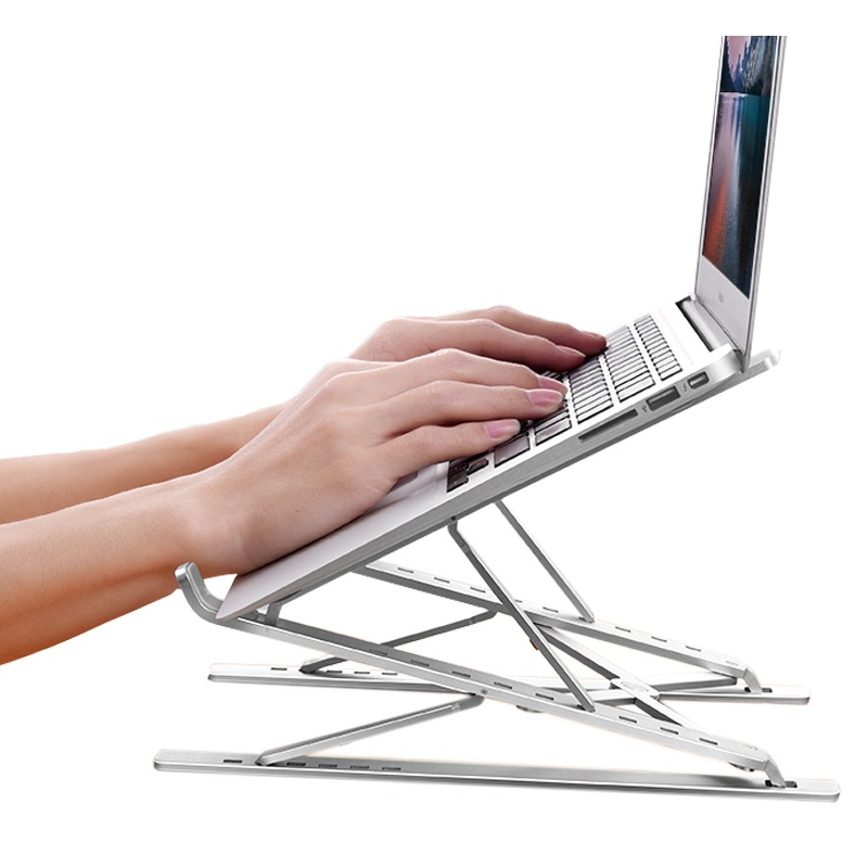 诺西N8 笔记本电脑支架铝合金桌面增高托架散热器颈椎折叠悬空便携式苹果MacBook手提底座升降电脑支架底座膝上桌尚辉
