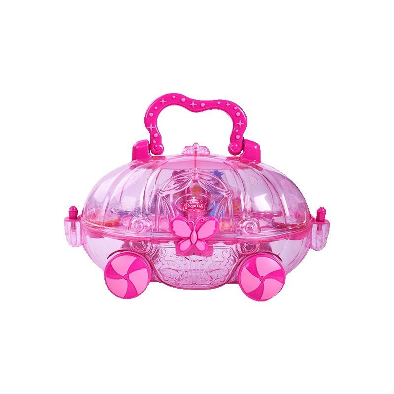 迪士尼华丽公主化妆车D21868A公主彩妆盒女孩玩具化妆品儿童过家家口红指甲油男孩女孩玩具