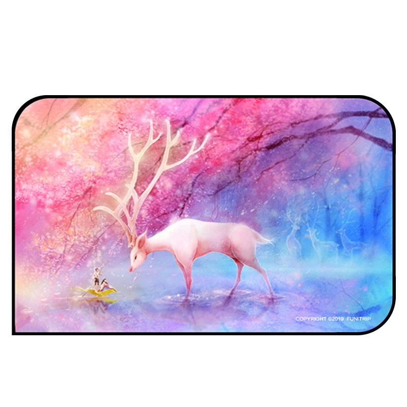 趣行 汽车遮阳帘 磁性车用窗帘 通用型车载防晒隔热侧车窗遮阳挡 粉色麋鹿-后排窗户单片