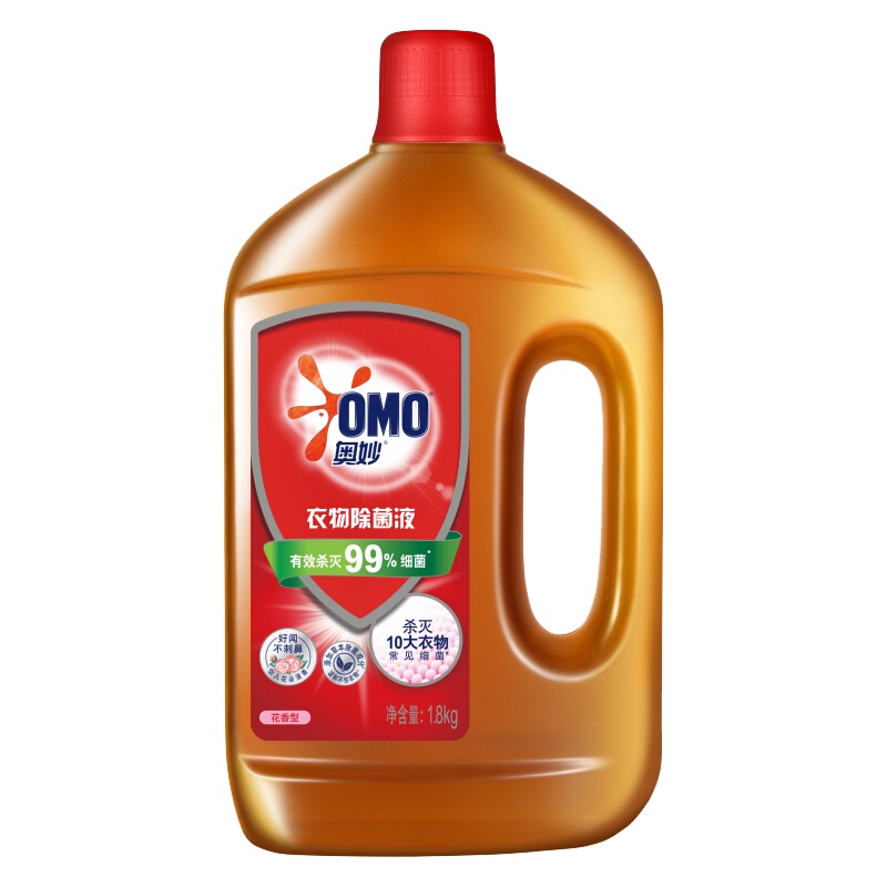 奥妙衣物除菌液衣物洗护草本温和除菌剂 柠檬型1.8kg