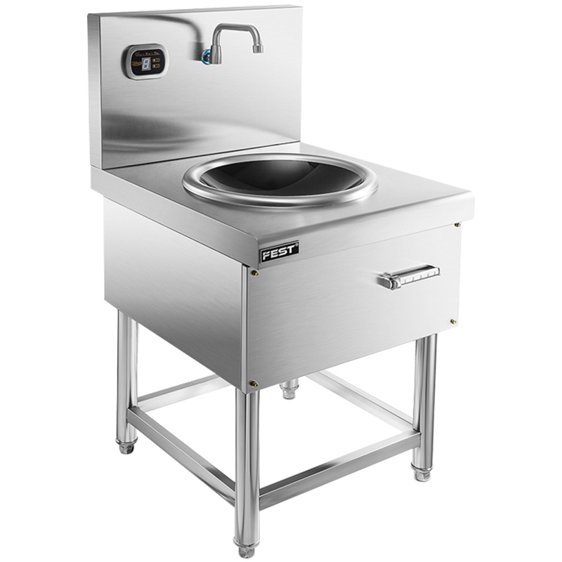 FEST商用电磁炉15W凹面15KW爆炒炉立式大功率电磁灶15KW电池炉炒菜厨房设备饭堂酒店15千瓦凹面炉 配50cm锅