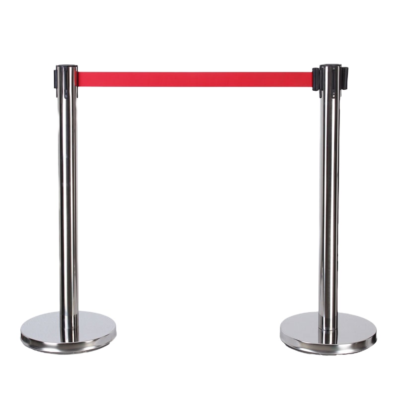瞭望者 不锈钢2米警戒杆 隔离带带伸缩 排队隔离护栏