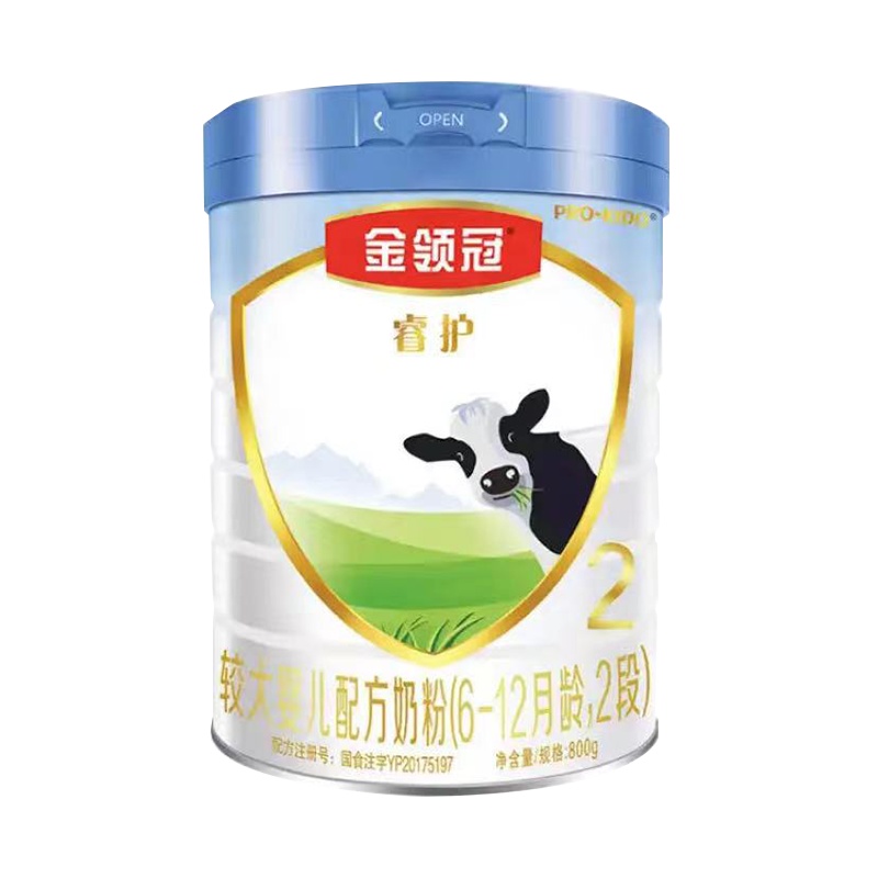 伊利奶粉金领冠睿护系列婴儿配方奶粉2段800G