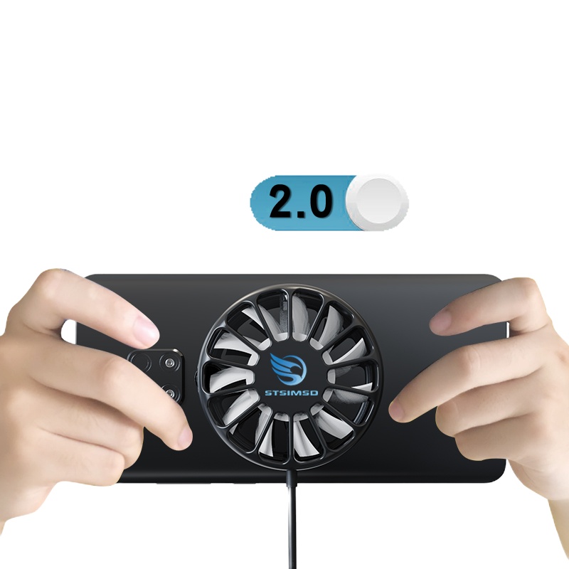 火豹磁吸手机散热器吃鸡发烫水冷式降温视频支架苹果冷却制冷 黑色款不可调速手机支架手机座