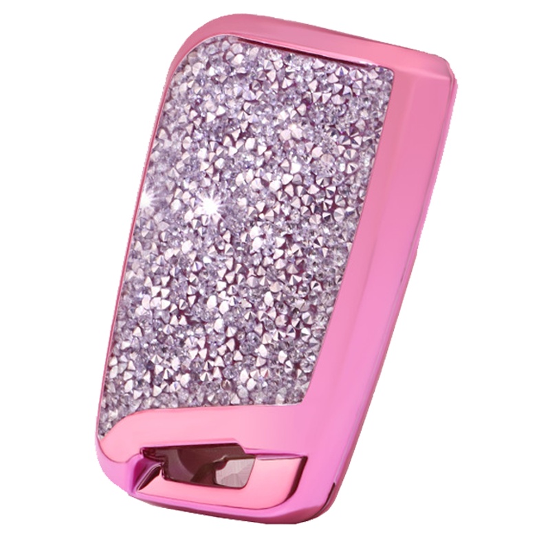 富屯 大众钥匙包 高尔夫7途昂途安途观L途越19款宝来19壳速腾尉领探歌探岳嘉旅凌度带钻镶钻女士钥匙包套扣 璀璨粉