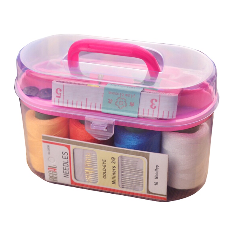 茶花家用针线盒套装 旅游用品多用途居家便携缝纫缝补工具盒收纳包