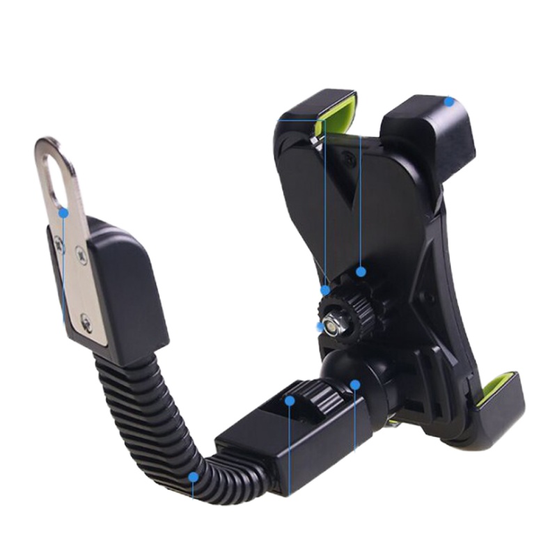 火豹电瓶车电动车手机支架踏板摩托车用导航支架多功能通用送外卖专用 黑色手机座