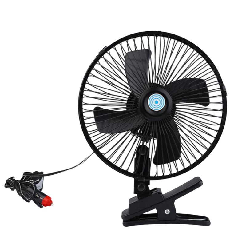 车载风扇 电扇8寸 12V车用24v大货车面包车内强力风力制冷摇头汽车小电风扇
