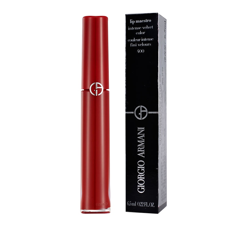 阿玛尼(ARMANI) 唇釉 臻致丝绒哑光显色 复古口红液体唇膏 红管唇釉400# 阿玛尼红6.5ml
