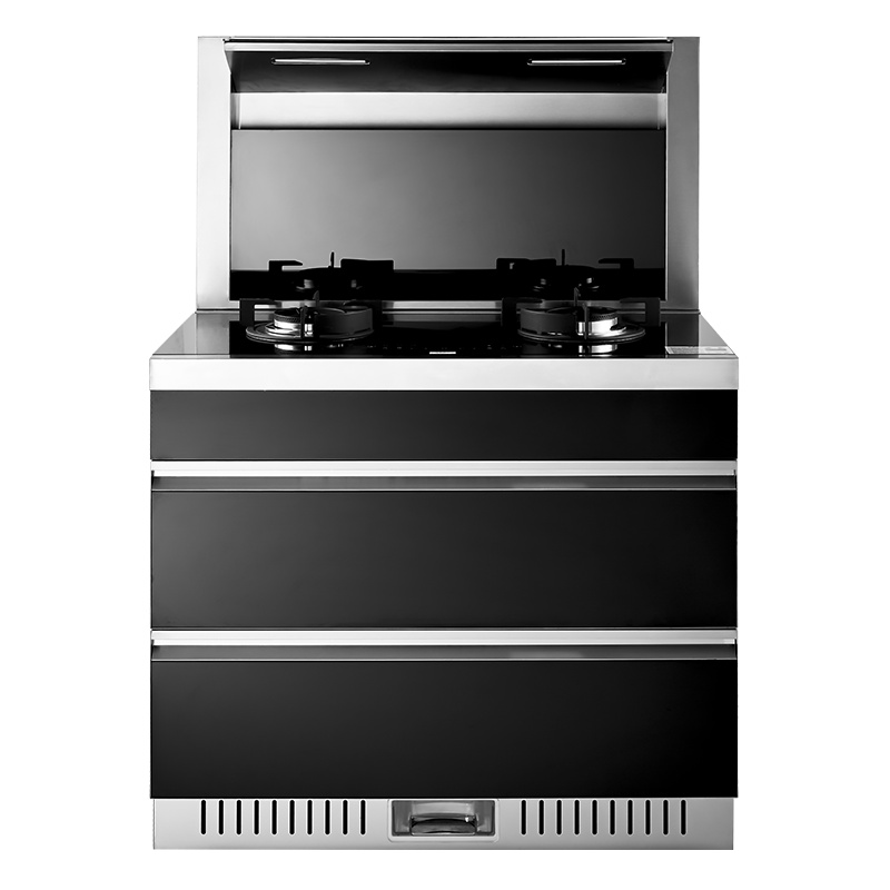 尊威集成灶一体式家用消毒柜蒸烤箱自动清洗侧吸式下排式|消毒柜触摸款J16(液化气)